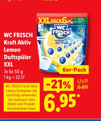 WC FRISCH Kraft Aktiv Lemon Duftspüler XXL