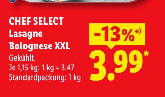 CHEF SELECT Lasagne Bolognese XXL