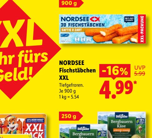 NORDSEE Fischstäbchen XXL