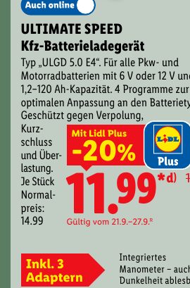 ULTIMATE SPEED Kfz-Batterieladegerät