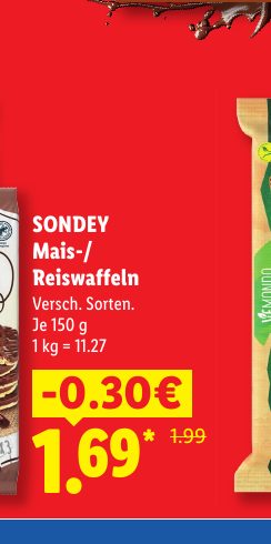 SONDEY Mais-/ Reiswaffeln