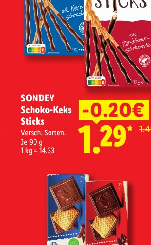 SONDEY Schoko-Keks Sticks