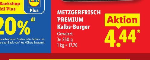 METZGERFRISCH PREMIUM Kalbs-Burger