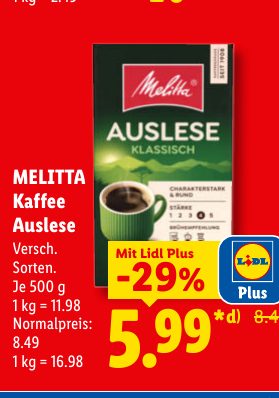 MELITTA Kaffee Auslese