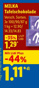MILKA Tafelschokolade