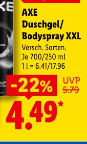 AXE Duschgel/ Bodyspray XXL