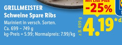 GRILLMEISTER Schweine Spare Ribs
