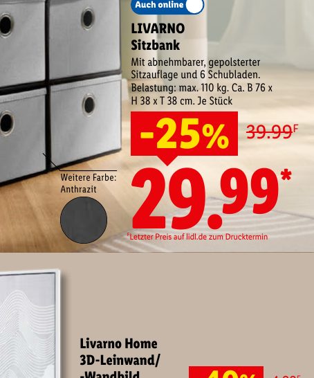 LIVARNO Sitzbank
