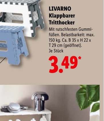 LIVARNO Klappbarer Tritthocker
