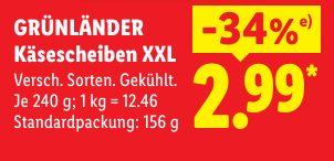GRÜNLÄNDER Käsescheiben XXL
