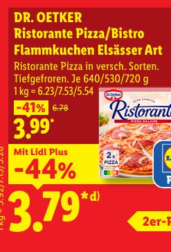 DR. OETKER Ristorante Pizza/Bistro Flamm­kuchen Elsässer Art