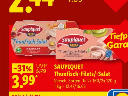 SAUPIQUET Thunfisch-Filets/-Salat