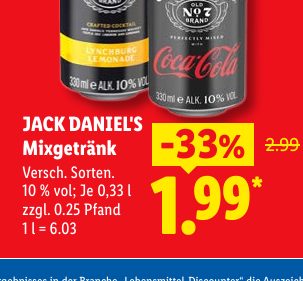 JACK DANIEL'S Mixgetränk