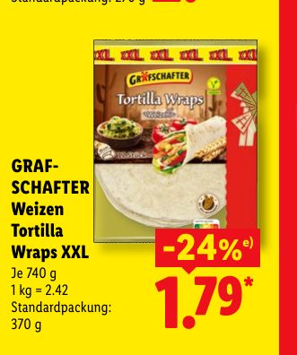 GRAF- SCHAFTER Weizen Tortilla Wraps XXL