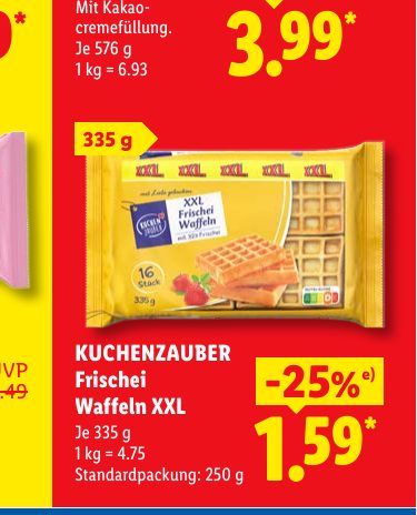 KUCHENZAUBER Frischei Waffeln XXL