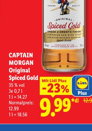 CAPTAIN MORGAN Original Spiced Gold Mit Lidl Plus