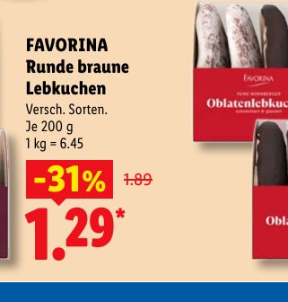 FAVORINA Runde braune Lebkuchen
