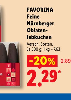 FAVORINA Feine Nürnberger Oblaten lebkuchen