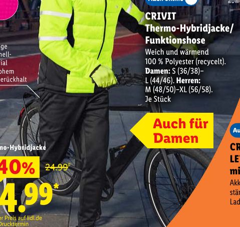 CRIVIT Thermo-Hybridjacke/ Funktionshose