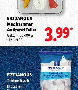 ERIDANOUS Mediterraner Antipasti Teller
