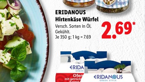 ERIDANOUS Hirtenkäse Würfel