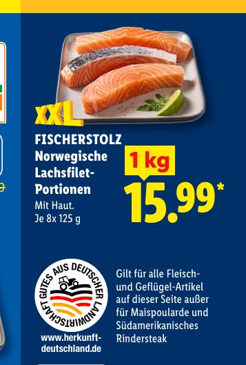 FISCHERSTOLZ Norwegische Lachsfilet Portionen