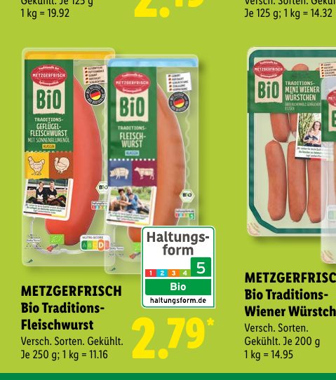 METZGERFRISCH Bio Traditions- Fleischwurst