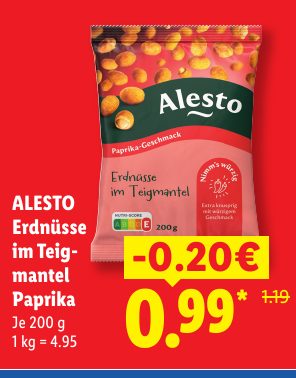 ALESTO Erdnüsse im Teig- mantel Paprika