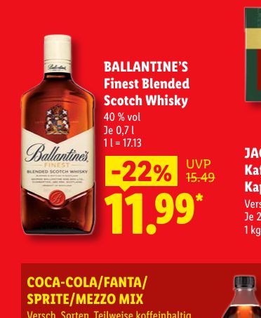 BALLANTINE’S Finest Blended Scotch Whisky