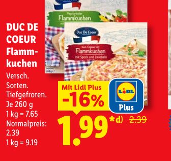 DUC DE COEUR Flamm kuchen
