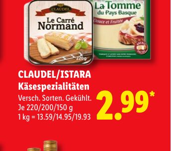 CLAUDEL/ISTARA Käsespezialitäten