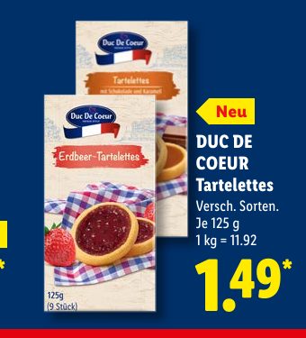 DUC DE COEUR Tartelettes