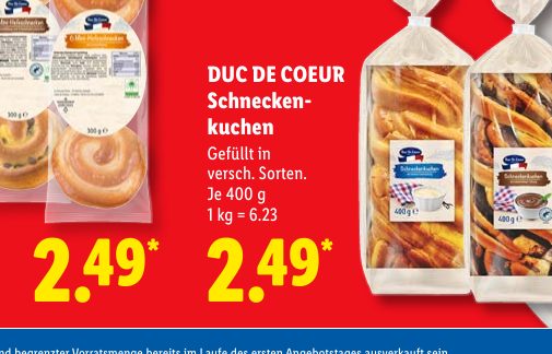 DUC DE COEUR Schnecken kuchen