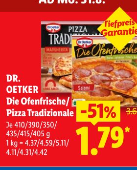DR. OETKER Die Ofenfrische/ Pizza Tradizionale
