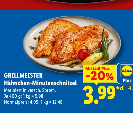 GRILLMEISTER Hähnchen-Minutenschnitzel