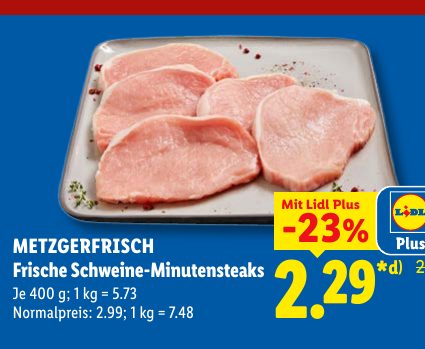 METZGERFRISCH Frische Schweine-Minutensteaks