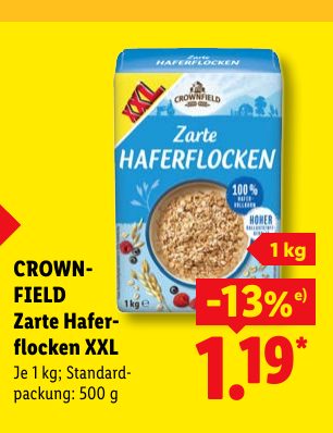 CROWN FIELD Zarte Hafer flocken XXL