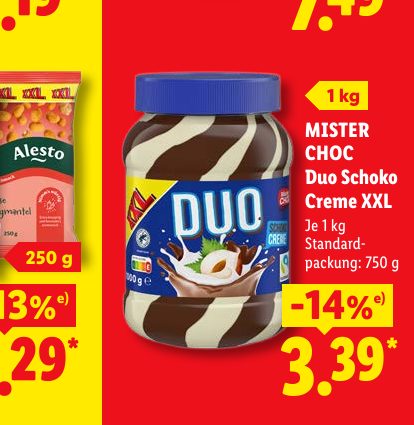 MISTER CHOC Duo Schoko Creme XXL