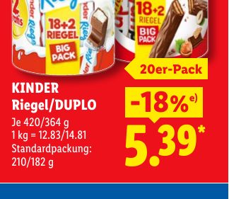 KINDER Riegel/DUPLO