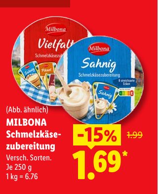 MILBONA Schmelzkäse zubereitung