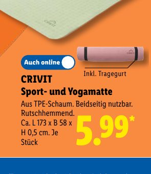 CRIVIT Sport- und Yogamatte