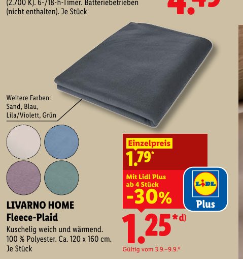 LIVARNO HOME Fleece-Plaid
