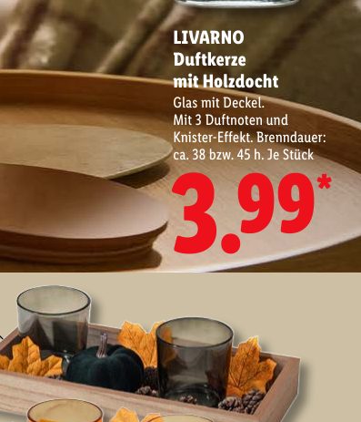 LIVARNO Duftkerze mit Holzdocht