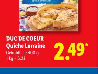 DUC DE COEUR Quiche Lorraine