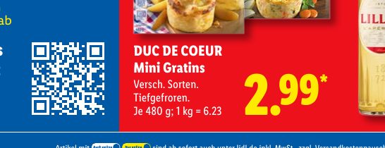 DUC DE COEUR Mini Gratins