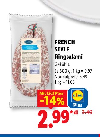 FRENCH STYLE Ringsalami