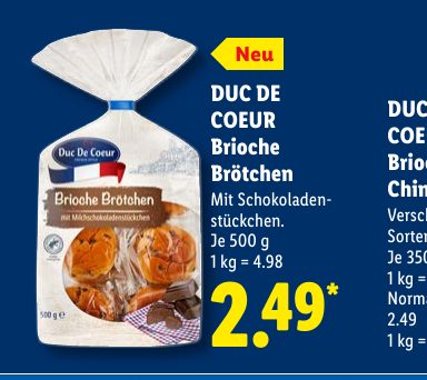 DUC DE COEUR Brioche Brötchen