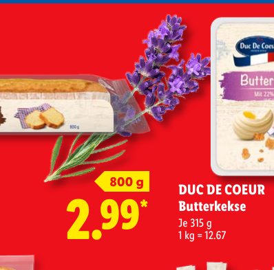 DUC DE COEUR Butterkekse