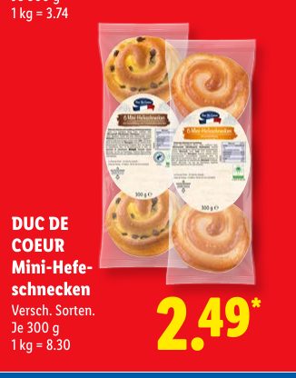 DUC DE COEUR MiniHefe- schnecken