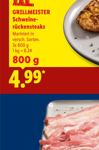 GRILLMEISTER Schweine- rückensteaks